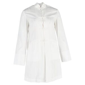 Pre Loved Comme Des Garcons Vintage Frog Closure Long Sleeve Dress Women white |